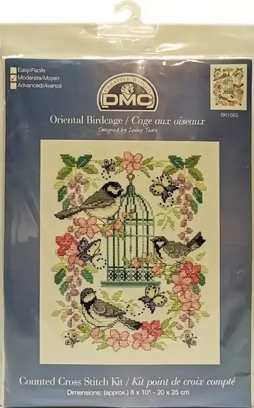 Sada na vyšívání BK1563 Sýkorky (Vyšívání Oriental Birdcage)