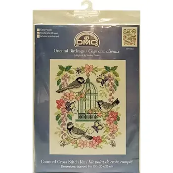 Vyšívací vzor Sada na vyšívání BK1563 Sýkorky (Vyšívání Oriental Birdcage)