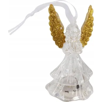 Vánoční dekorace Bílý Andílek LED na Baterie Dekorace 9,5 cm VÁNOČNÍ DEKORACE OZDOBA