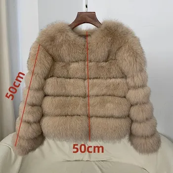 Dámská parka Best Fashion Dámský kabát z liščí a mývalí kožešiny s luxusním objemným límcem Velikost: L, Barva (Varianta): Apricot Fox