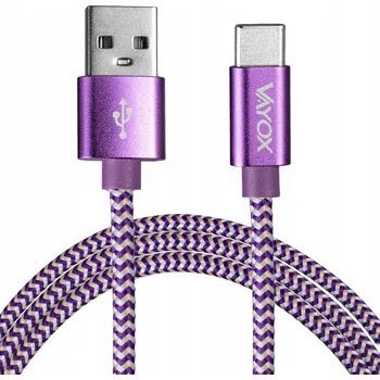 Datový kabel Kabel Vayox USB - USB-C 1,5 m fialový