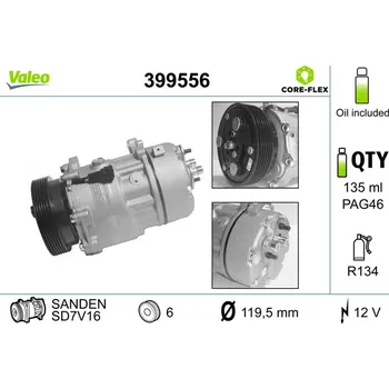 Klimatizace automobilu Kompresor, klimatizace VALEO 399556