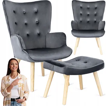 Křeslo Křeslo ušák Mebel Elite šedé