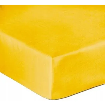 Prostěradlo Prostěradlo s gumou bavlněný satén 200x220 žluté