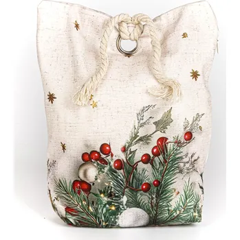 Dekorativní polštářek Dveřní zarážka / vánoční dekorace, vánoční ozdoby s jehličím, zelená 22x23cm