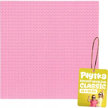 ostatní stavebnice Stavební deska pro standardní kostky 25,5 x 25,5 cm EVI Toys - růžová