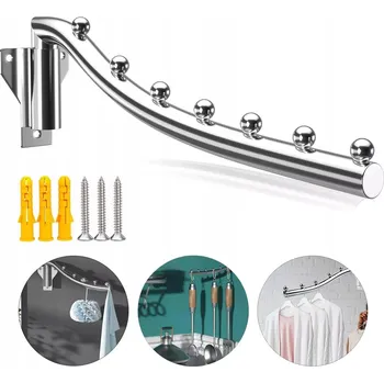 Věšák SKLÁDACÍ NÁSTĚNNÝ VĚŠÁK Z NEREZOVÉ OCELI OTOČNÝ VĚŠÁK NA KABÁTY