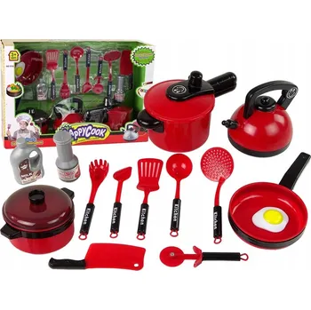 Sada nádobí Sada Hrnců červených kuchyňských doplňků