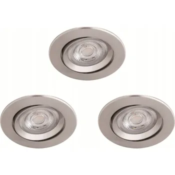 Bodové svítidlo 3x Zápustné Stropní LED Svítidlo 5W 350lm 2700K Nikl Sparkle Philips