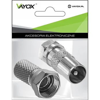 Anténní redukce F konektor - anténní TV zástrčka Vayox VA0096