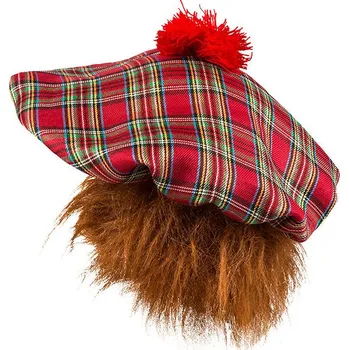 Boland Skotský baret s vlasy červený