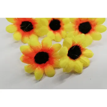 umělá květina Textilní dekorace - slunečnice 3,5cm