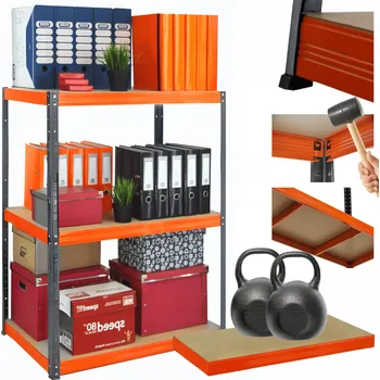 Dílenský regál Kovový regál do skladu, dílny HELIOS 90x110x30cm 3 police, nosnost 275kg