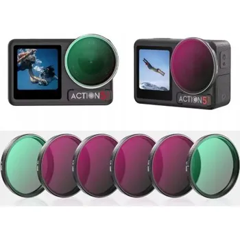 Sada filtrů pro DJI Osmo Action 5 Pro (6 ks) ND8 ND16 ND32 ND64 CPL UV