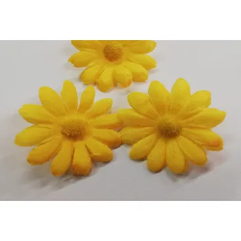 umělá květina Textilní dekorace - slunečnice 6cm