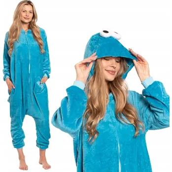 Dámské pyžamo Dámské pyžamo Kigurumi Onesie Kostým Sezamová ulice Cookie Monster 165-175cm L