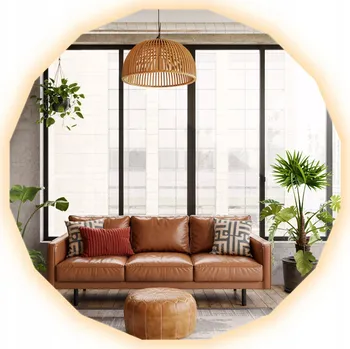 Zrcadlo Dekorativní LED Zrcadlo s geometrickým podsvícením do ložnice a šatny