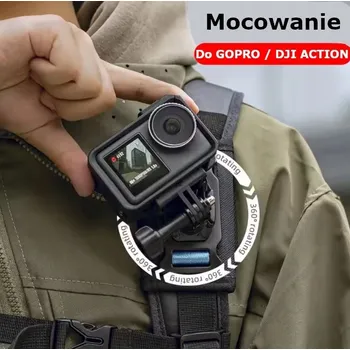 Otočné ramenní upevnění na popruh batohu pro GoPro Hero 12 DJI Action 5 PRO – 360°