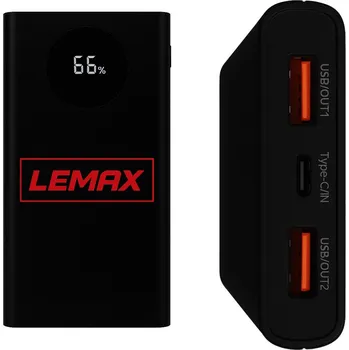 Powerbanka Powerbanka 20000mAh rychlé nabíjení USB-C PD QC3.0 přenosná Černá