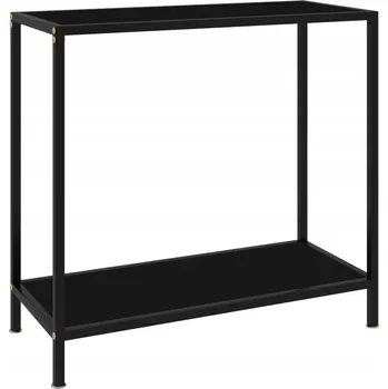 Konferenční stolek Konzolový stolek, černý, 80x35x75 cm, sklo