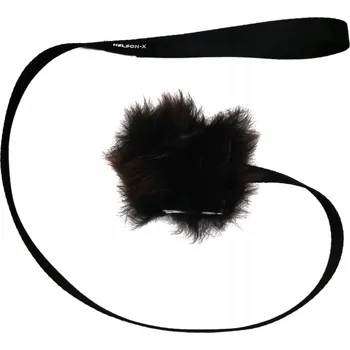 Hračka pro psa PŘETAHOVADLO PRO PSA Z OVČÍ VLNY OVCE NELSON-X 10 CM DLOUHÁ RUKOJEŤ 110 CM HNĚDÁ