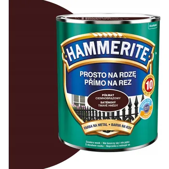 barva na kov Barva barva na kov Hammerite 0,25 l, tmavě hnědá, polomatná