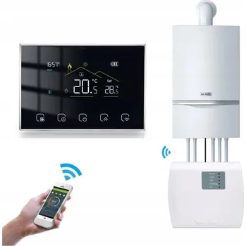 Termostat k baterii TUYA WiFi + RF přijímač pro vodní/plynové topení 5A