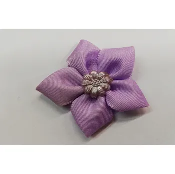 umělá květina Textilní kytička - fialová se sv.fialovým středem - 4,5cm