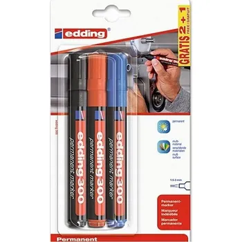 Permanentní popisovač vícebarevný Edding 3 ks