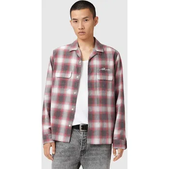 Pánská košile Košile AllSaints SHAMS pánská, červená barva, relaxed, M034SD 33X, vel. L