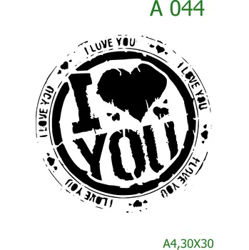 Plastová šablona pro malování - Valentýn - I LOVE YOU (A044) - A4 , Nelepící folie
