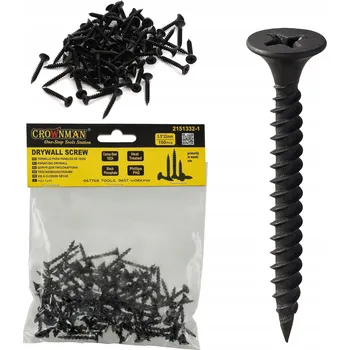 Vrták Wkręty Do Drewna Płyt GK Czarne 3.5x32mm PH2 fosfátované pro sádrokarton, 100ks