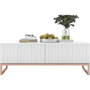 Konferenční stolek Moderní konferenční stolek obdélníkový lavice Glamour bílý Mat 110 cm