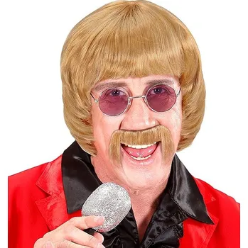 Karnevalová paruka Widmann Pánská krátká blond paruka s knírem a brýlemi