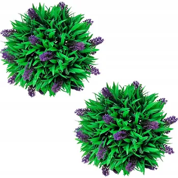 umělá květina Koule z umělého buxusu a levandule, 2 ks, 28 cm