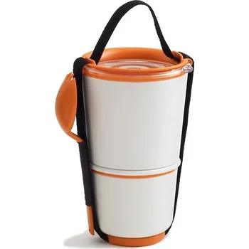 Svačinový box BLACK+BLUM Svačinový box LunchPot Appetit 800ml, bílý/oranžový