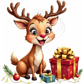 Textilní nažehlovací páska Dante Nažehlovačka Sobík o vánocích - 12 x 12 cm