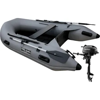 Člun Komplet člunu Willis boats RY-BD270 v šedé barvě s laťkovou podlahou a motoru Suzuki DF2.5 S