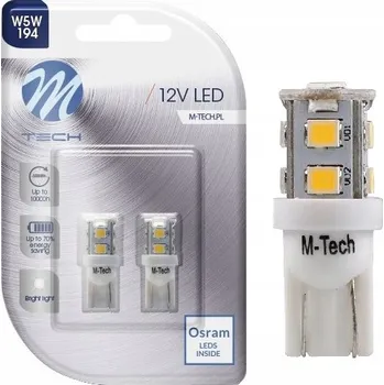 Autožárovka Žárovky M-Tech W5W T10 OSRAM Opto Semiconductors W5W 0,9 W 2 ks