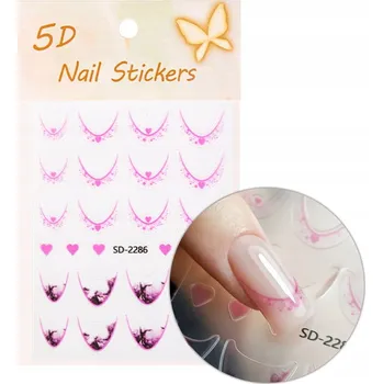 Přípravek na nehty Samolepky na nehty 5D French Francouzská linka Růžová SD-2286