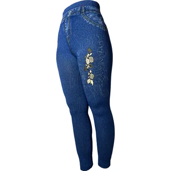 Dámské legíny Dámské bambusové legíny modré DH988-7 Velikost: XXL/3XL