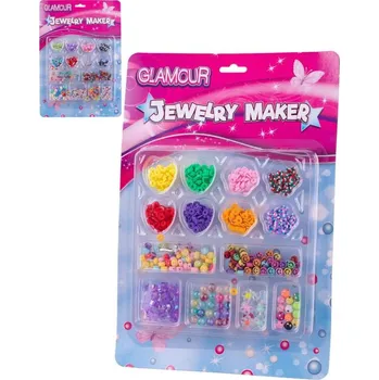 Dětské navlékací korálky Korálky navlékací Glamour kreativní set výroba dětské bižuterie 2 druhy