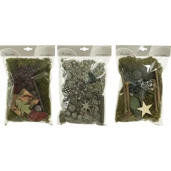 Floristická dekorace mech přírodní šišky DIY