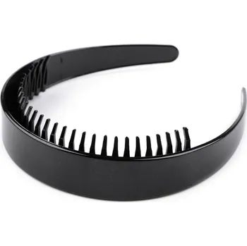 Náramek Plastová čelenka do vlasů s hřebínkem, malé, černá