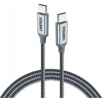 Datový kabel Kabel Choetech USB-C - USB-C 1,8 m stříbrný