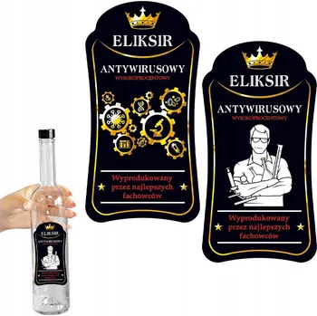 Obraz 10X Prémiové etikety ELIXÍR ANTIVIRUS na vodku
