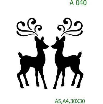 Plastová šablona pro malování - Vánoce - Sobi (A040) - A4 , Nelepící folie