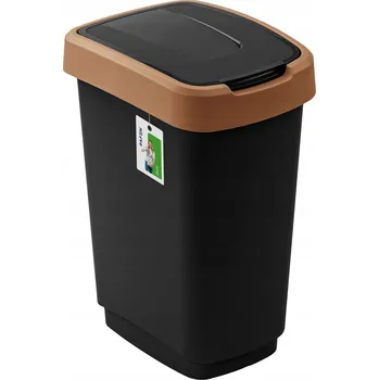 Odpadkový koš Odpadkový koš pro třídění Klip Černý 25 l s hnědým víkem