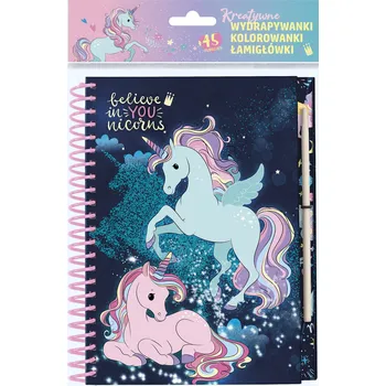 kreativní sada Notes kreativní s obrázky k seškrábání Jednorožec Kidea