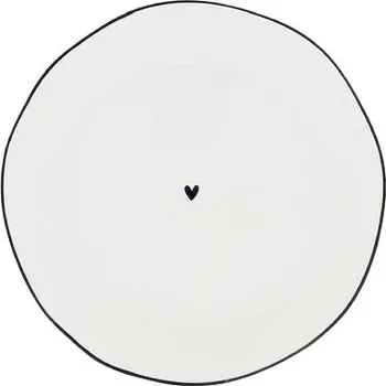 Talíř Bastion Collections Talířek SIDE PLATE with black heart, 13cm LI-SIDEPL-002-BL